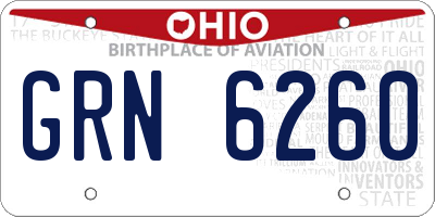 OH license plate GRN6260
