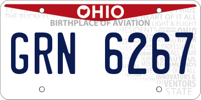 OH license plate GRN6267