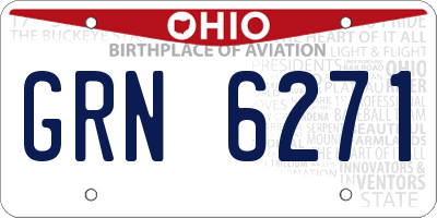 OH license plate GRN6271