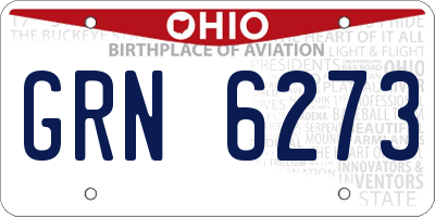 OH license plate GRN6273