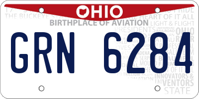 OH license plate GRN6284