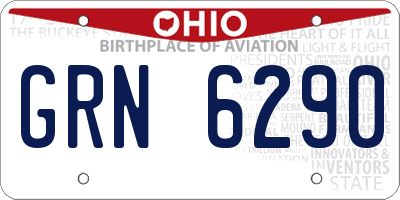 OH license plate GRN6290