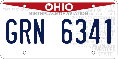 OH license plate GRN6341