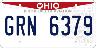 OH license plate GRN6379