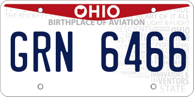 OH license plate GRN6466