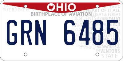 OH license plate GRN6485