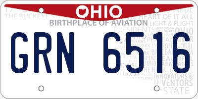 OH license plate GRN6516