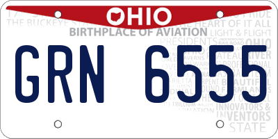 OH license plate GRN6555