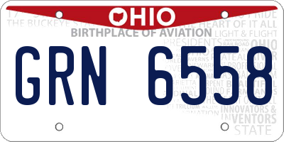 OH license plate GRN6558