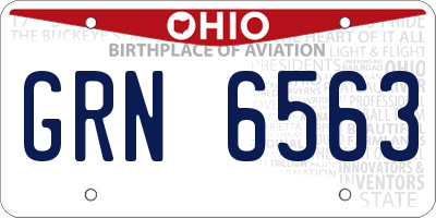 OH license plate GRN6563