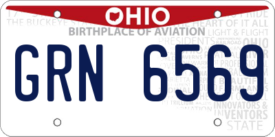 OH license plate GRN6569