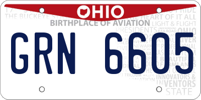 OH license plate GRN6605