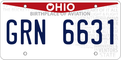 OH license plate GRN6631