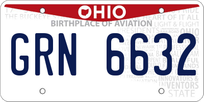OH license plate GRN6632
