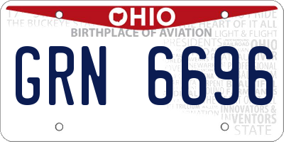 OH license plate GRN6696
