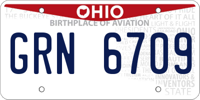 OH license plate GRN6709
