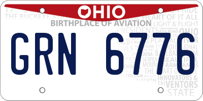 OH license plate GRN6776