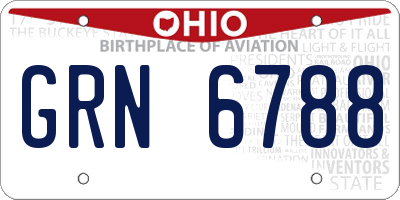 OH license plate GRN6788