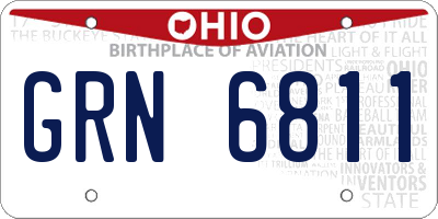 OH license plate GRN6811
