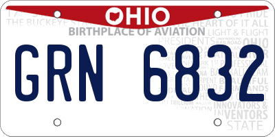 OH license plate GRN6832