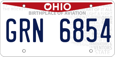 OH license plate GRN6854