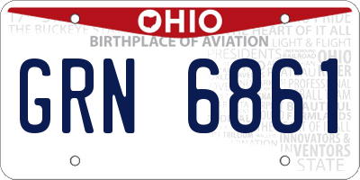 OH license plate GRN6861
