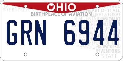 OH license plate GRN6944
