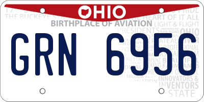 OH license plate GRN6956