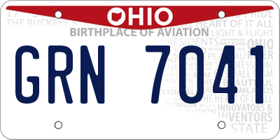 OH license plate GRN7041