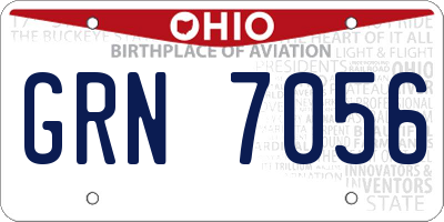 OH license plate GRN7056