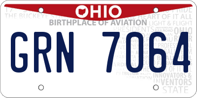 OH license plate GRN7064