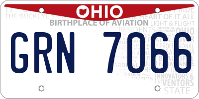 OH license plate GRN7066