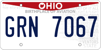 OH license plate GRN7067
