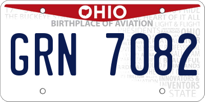 OH license plate GRN7082