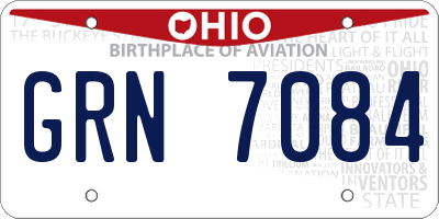 OH license plate GRN7084