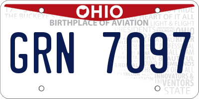 OH license plate GRN7097