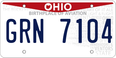 OH license plate GRN7104