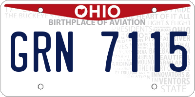 OH license plate GRN7115