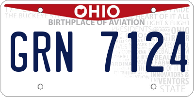 OH license plate GRN7124