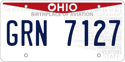 OH license plate GRN7127