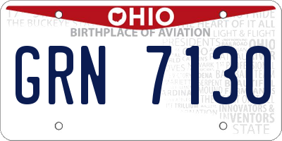 OH license plate GRN7130
