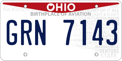 OH license plate GRN7143