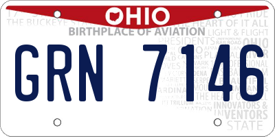 OH license plate GRN7146