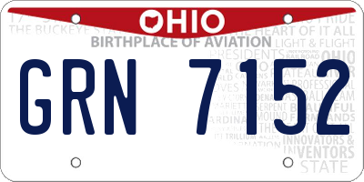 OH license plate GRN7152