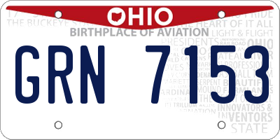 OH license plate GRN7153