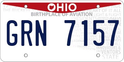 OH license plate GRN7157