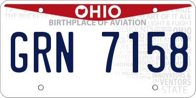 OH license plate GRN7158