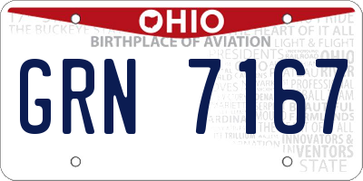 OH license plate GRN7167