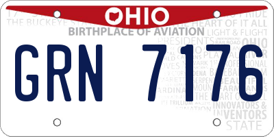 OH license plate GRN7176