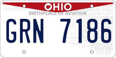 OH license plate GRN7186